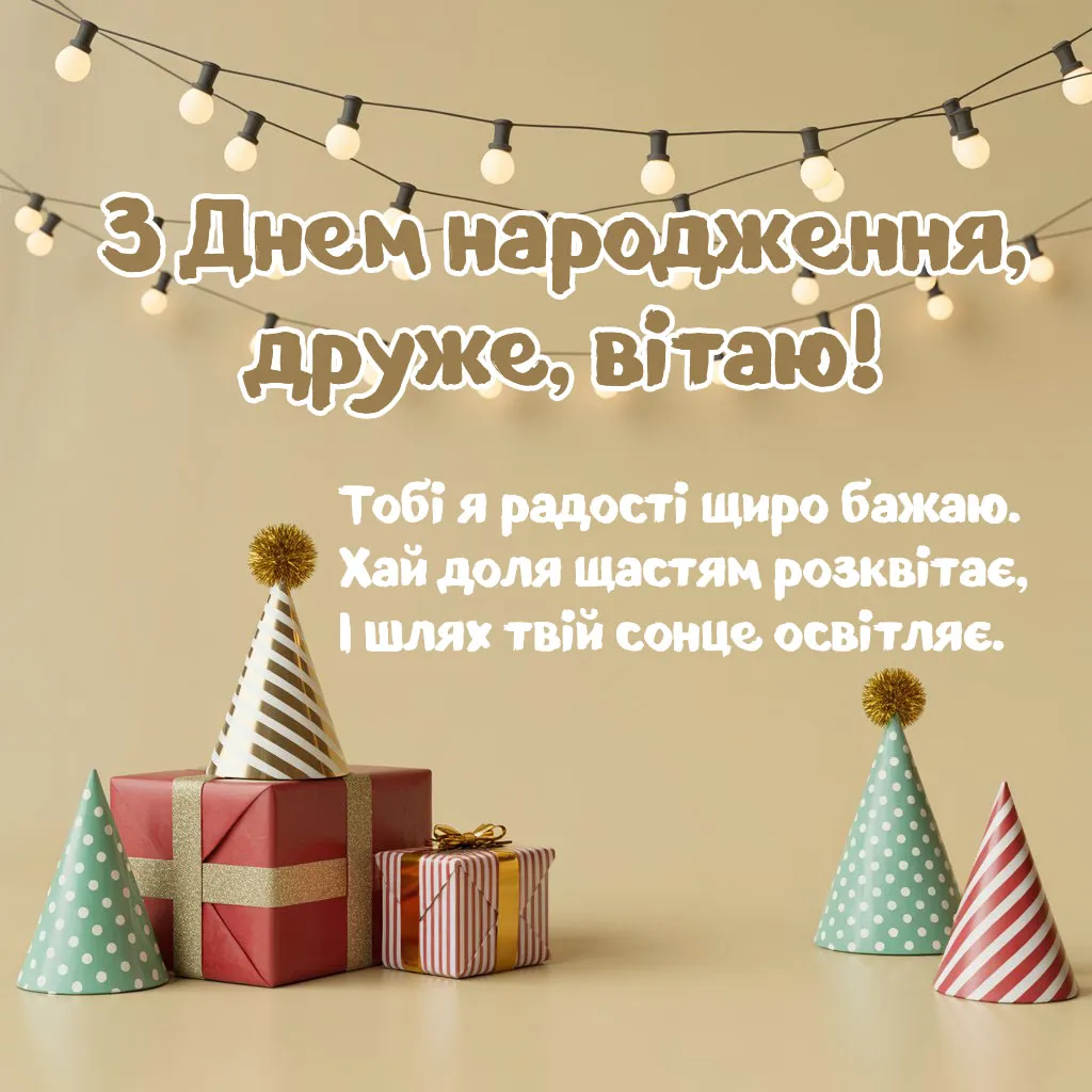 Привітання з днем народження другу