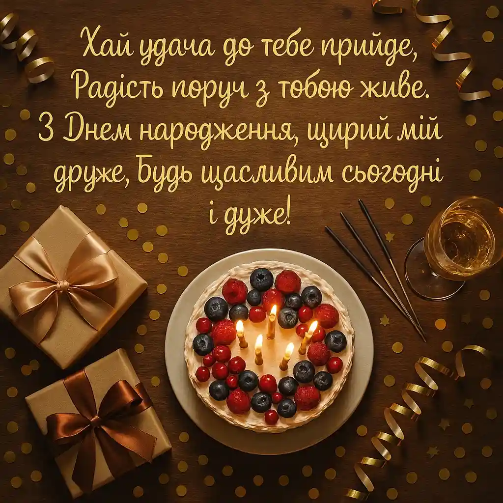 Привітання з днем народження другу