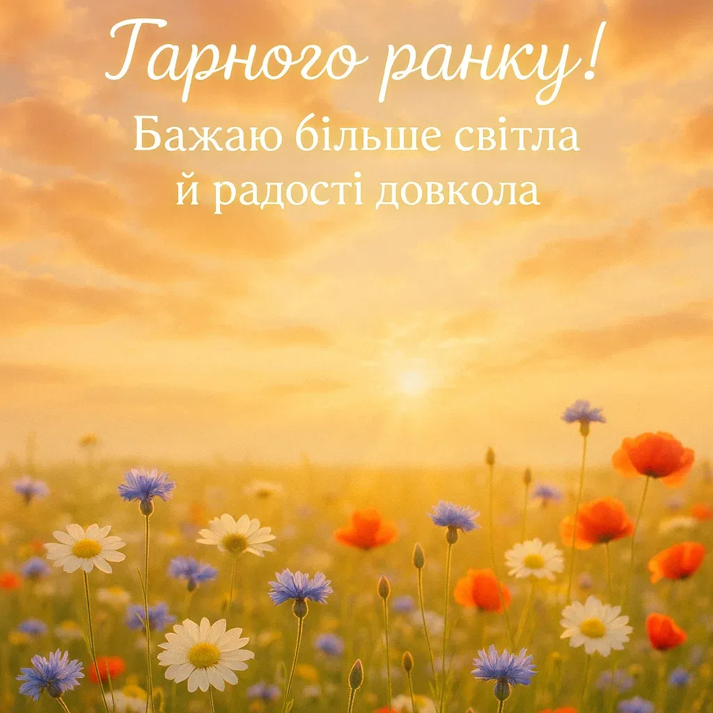 Привітання з добрим ранком та гарним днем