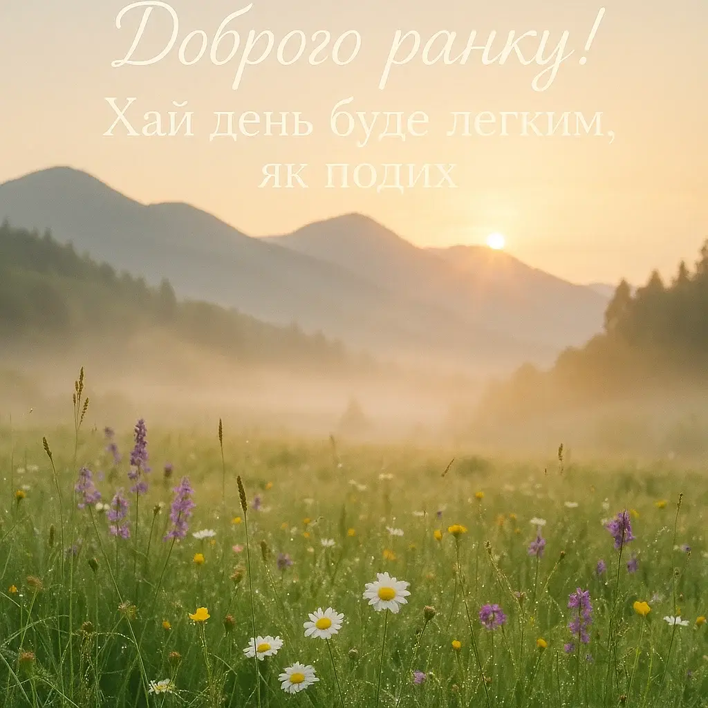 Привітання з добрим ранком та гарним днем
