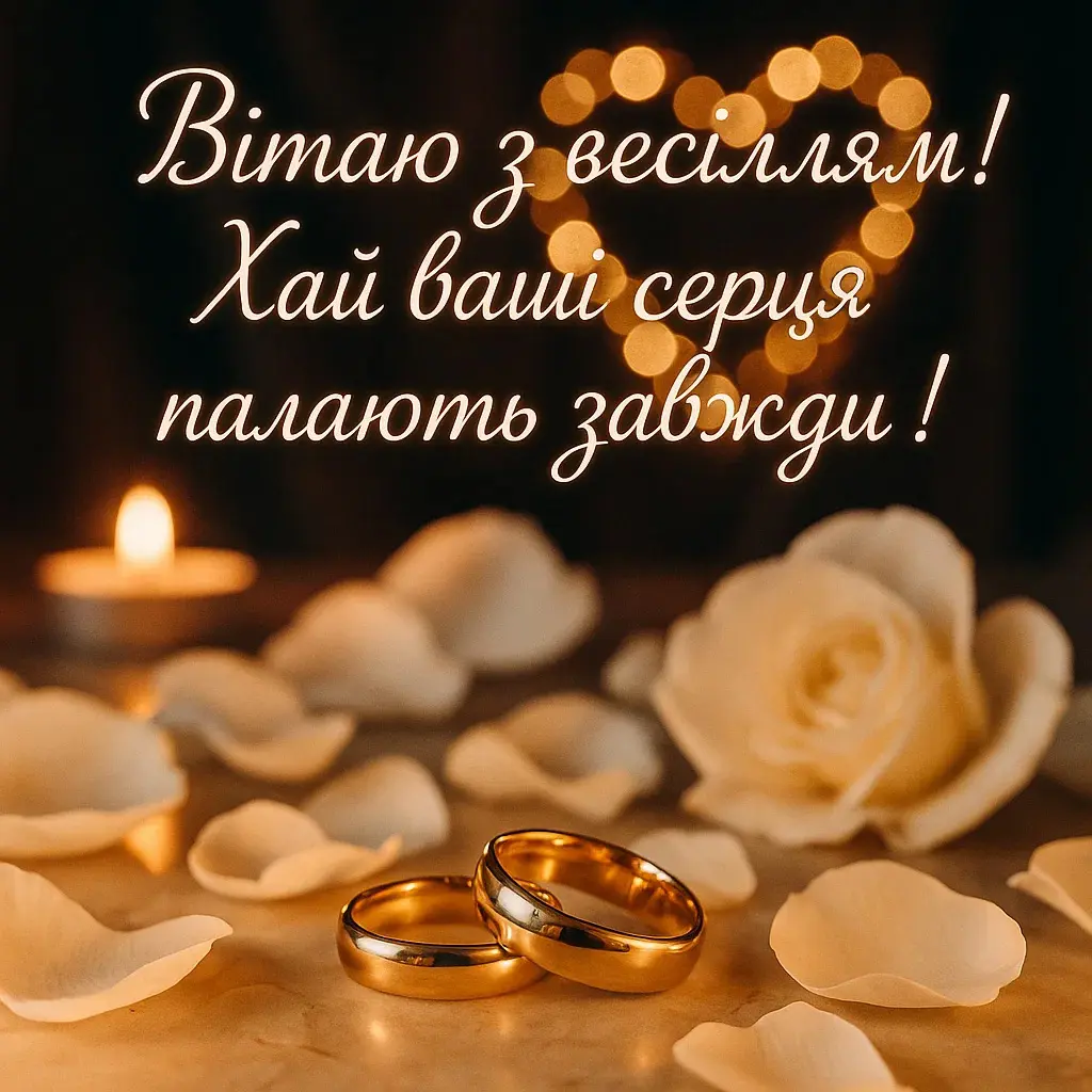 Короткі привітання з весіллям
