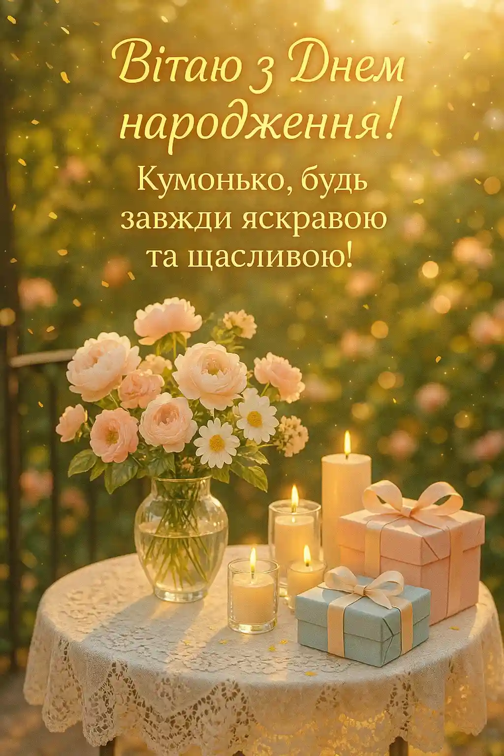 Привітання з днем народження куми