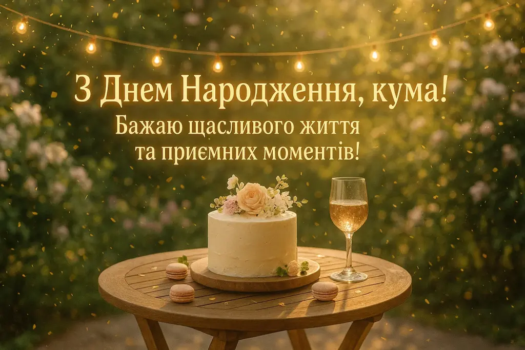 Привітання з днем народження куми