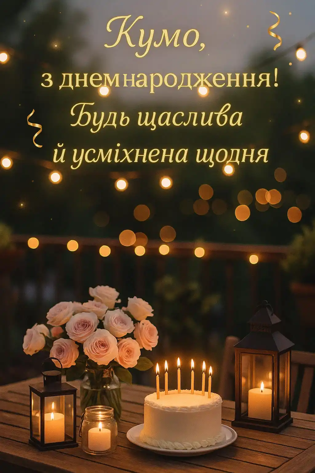 Привітання з днем народження куми