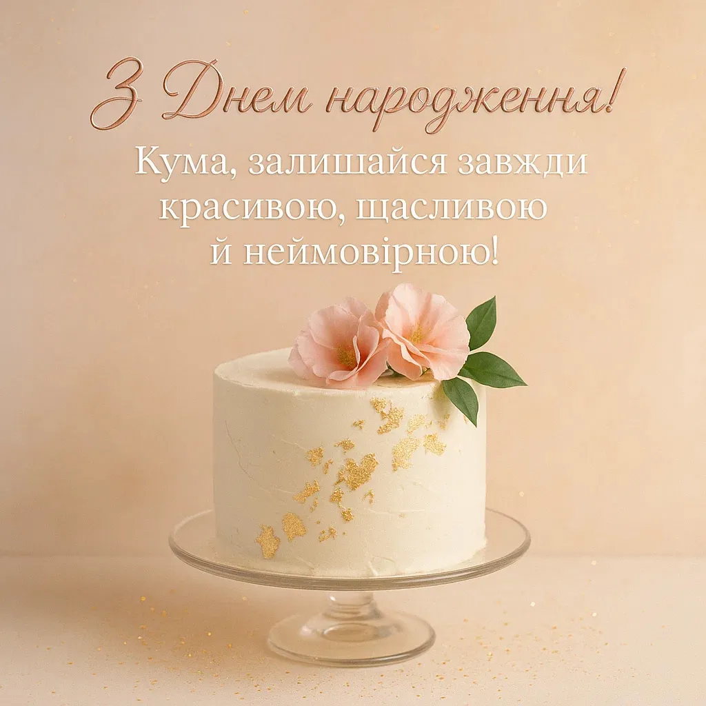 Привітання з днем народження куми