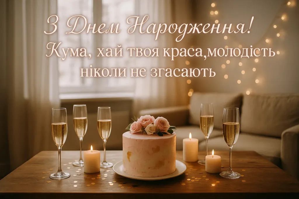 Привітання з днем народження куми