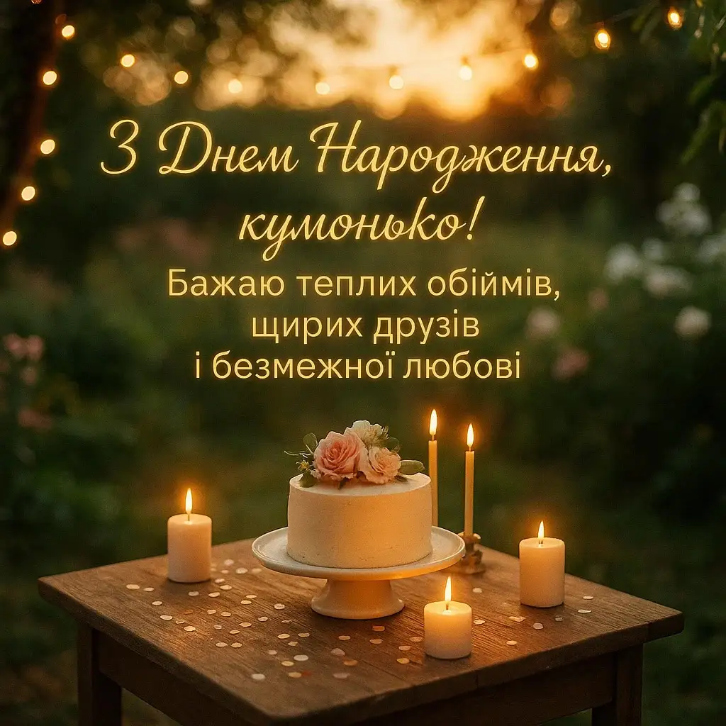 Привітання з днем народження куми