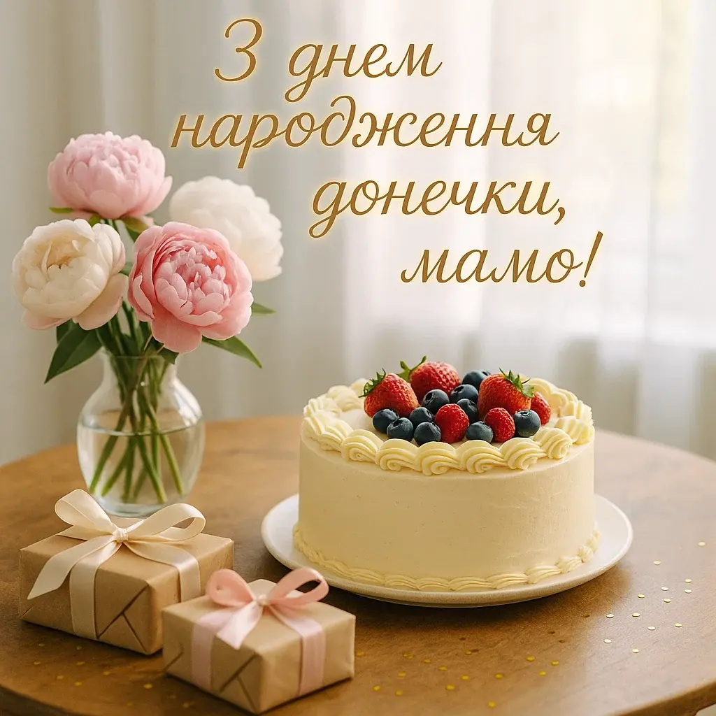 Привітання мамі з днем народження дорослої дочки
