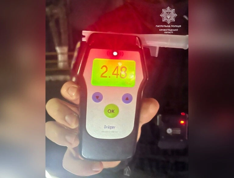 Патрульні Кіровоградщини зупинили водія в стані алкогольного сп’яніння