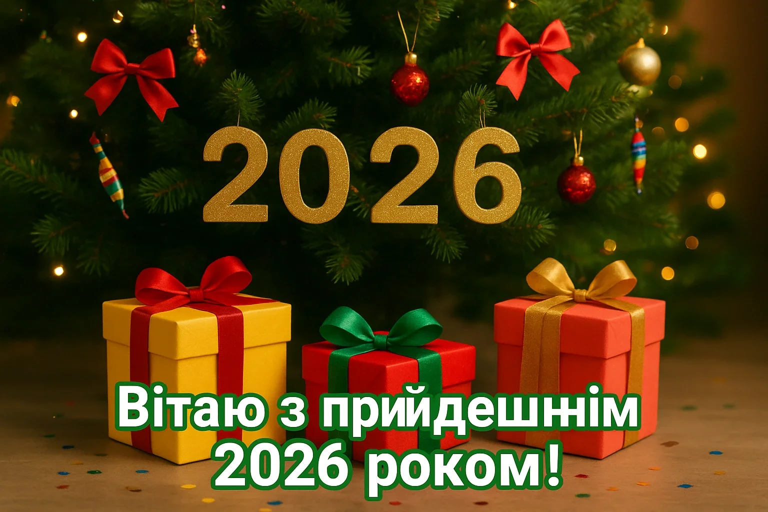 Привітання з прийдешнім новим роком 2026