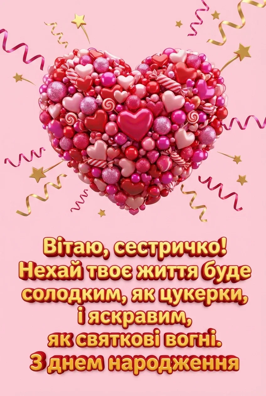 Для сестрички Люби з днем народження