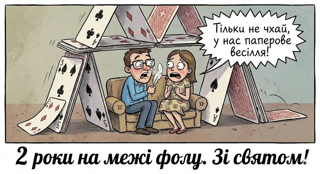Привітання з паперовим весіллям на 2 роки