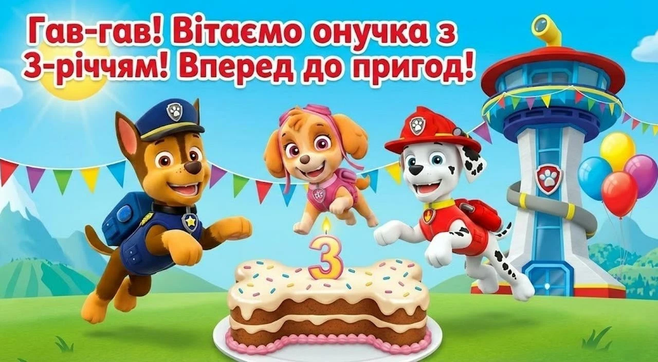 Привітання з днем народження онука на 3 роки
