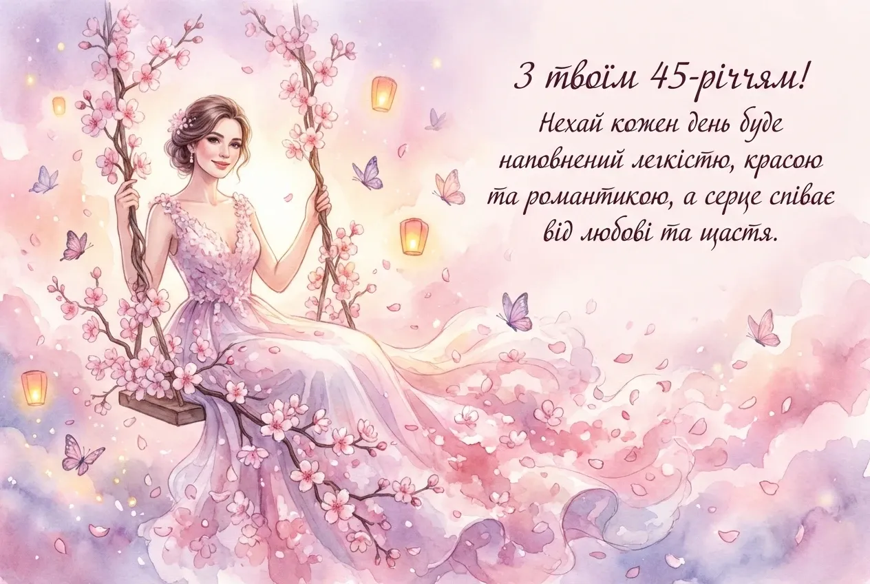 з ювілеєм 45 жінці