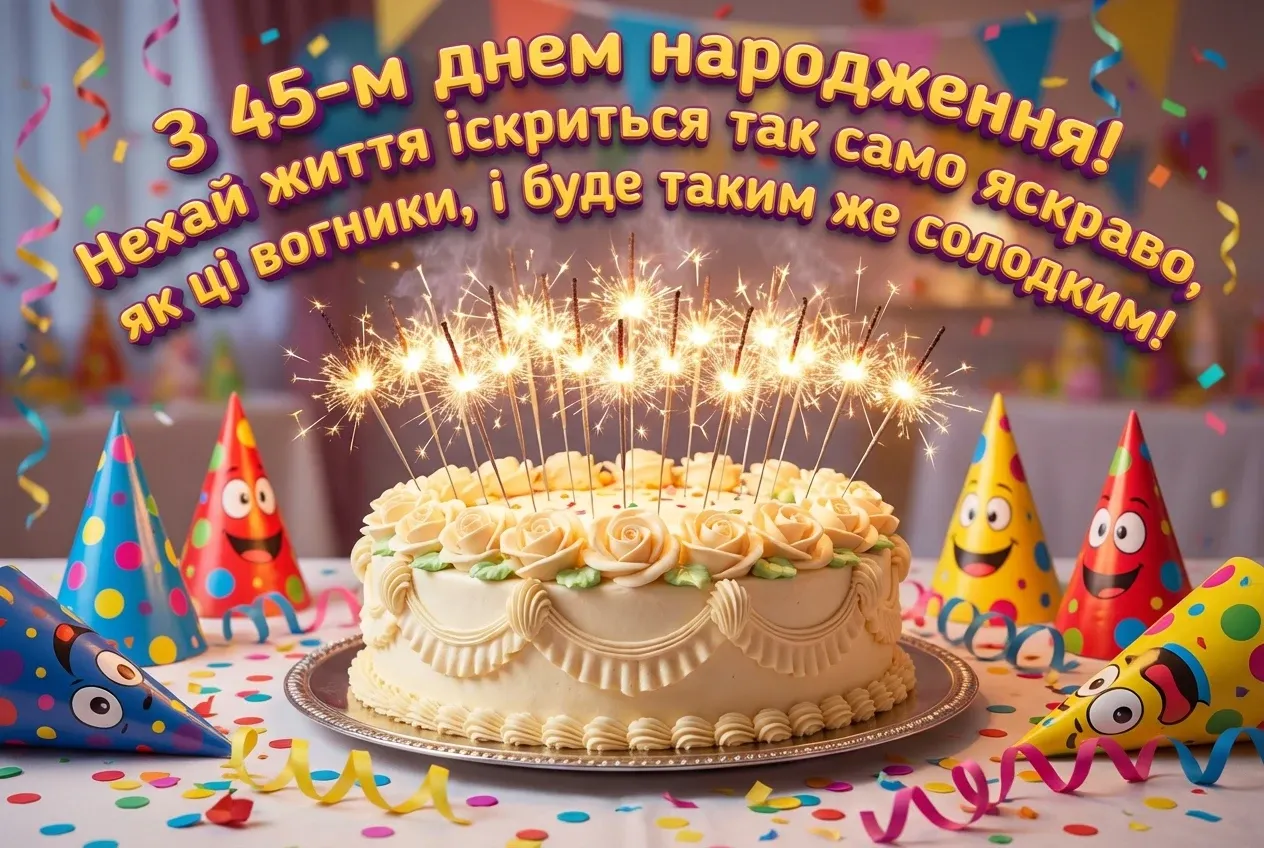 з ювілеєм 45 жінці