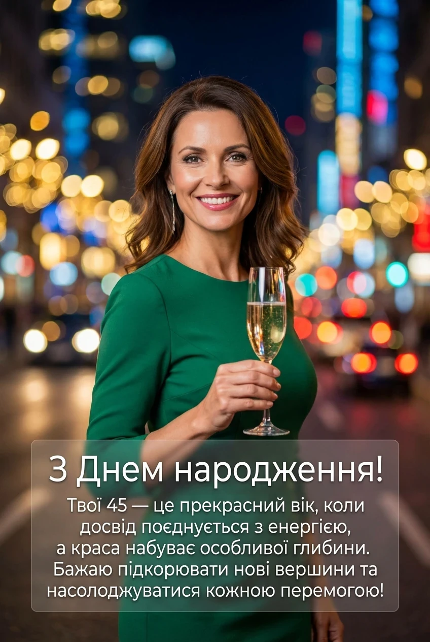з ювілеєм 45 жінці