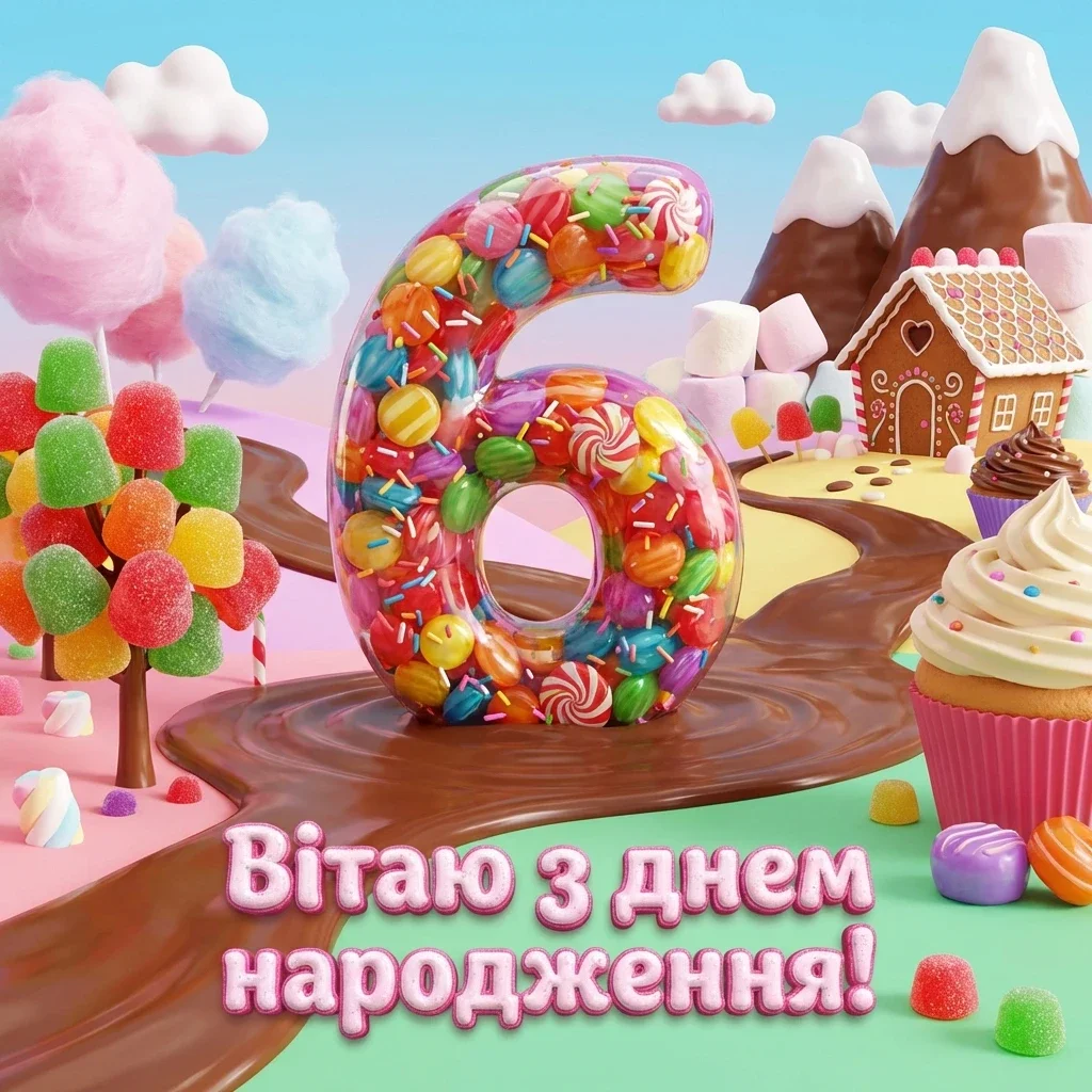 з днем народження 6 років дівчинці