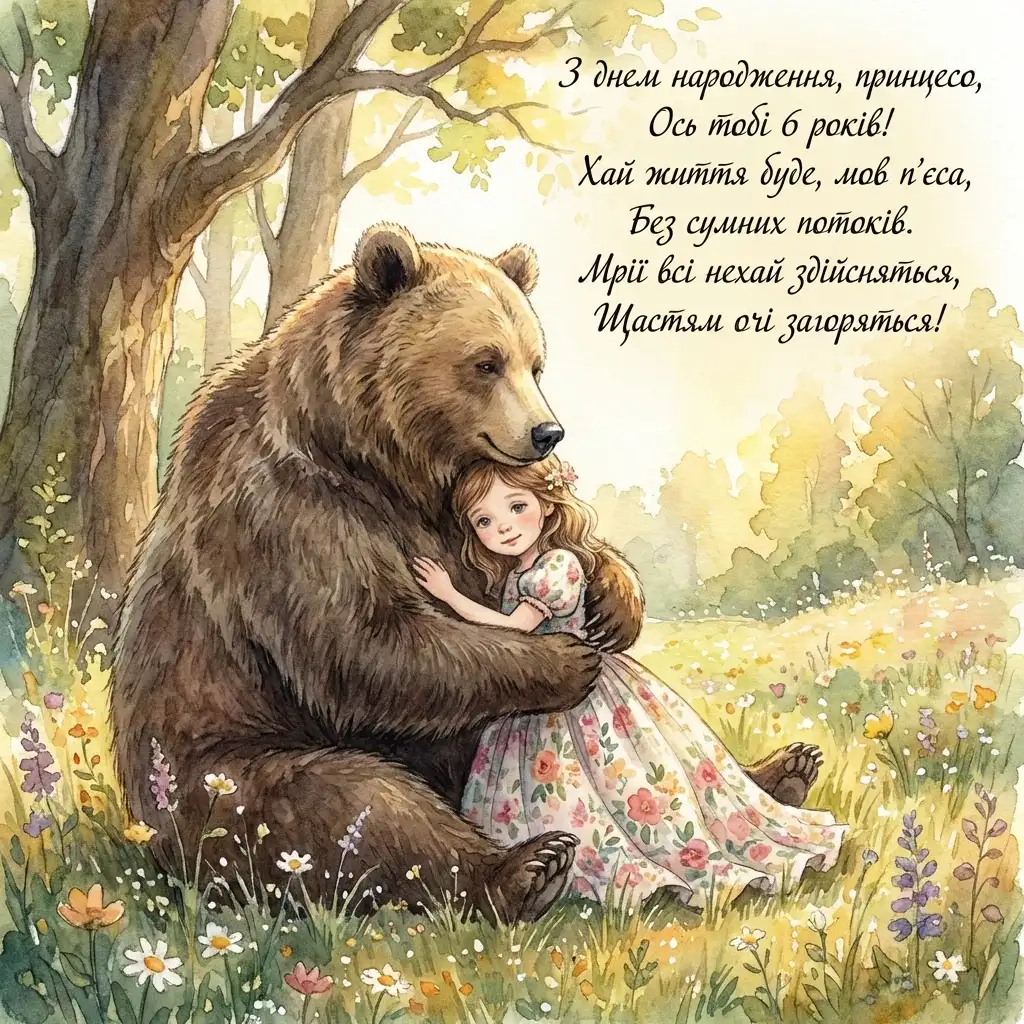 з днем народження 6 років дівчинці