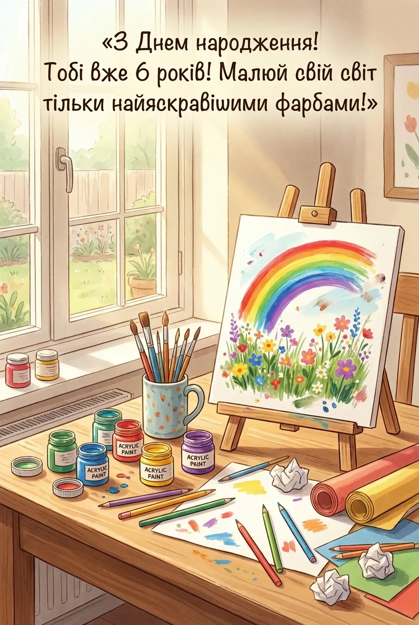 з днем народження 6 років дівчинці