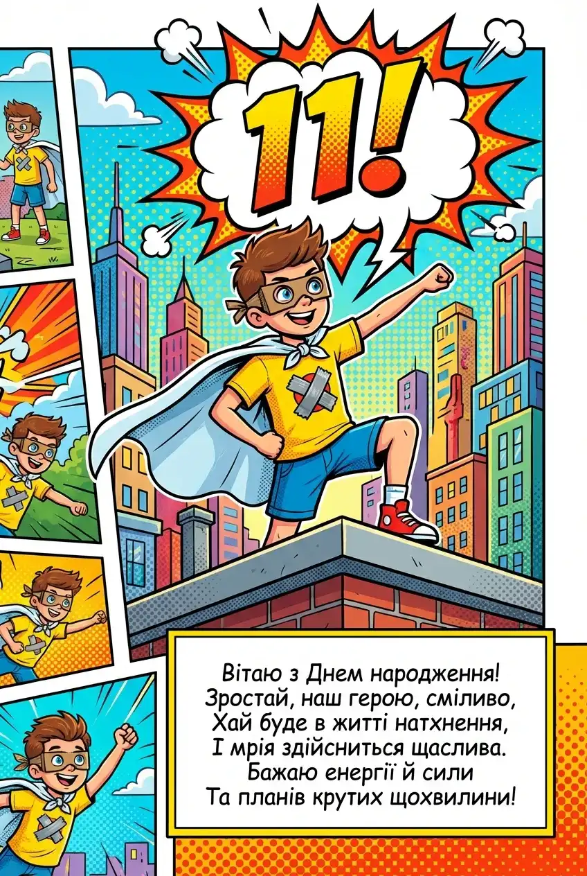 вітання з днем народження для хлопчика 11 років