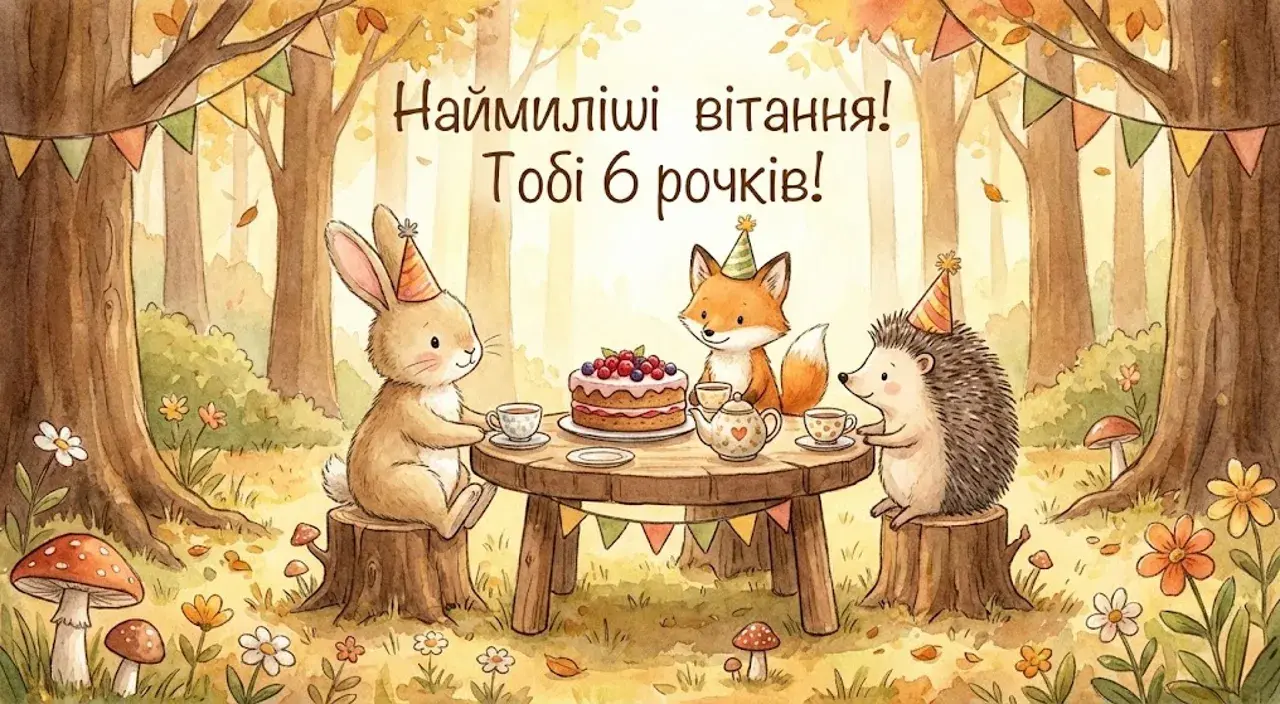 Привітання з днем народження для дівчинки на 6 років