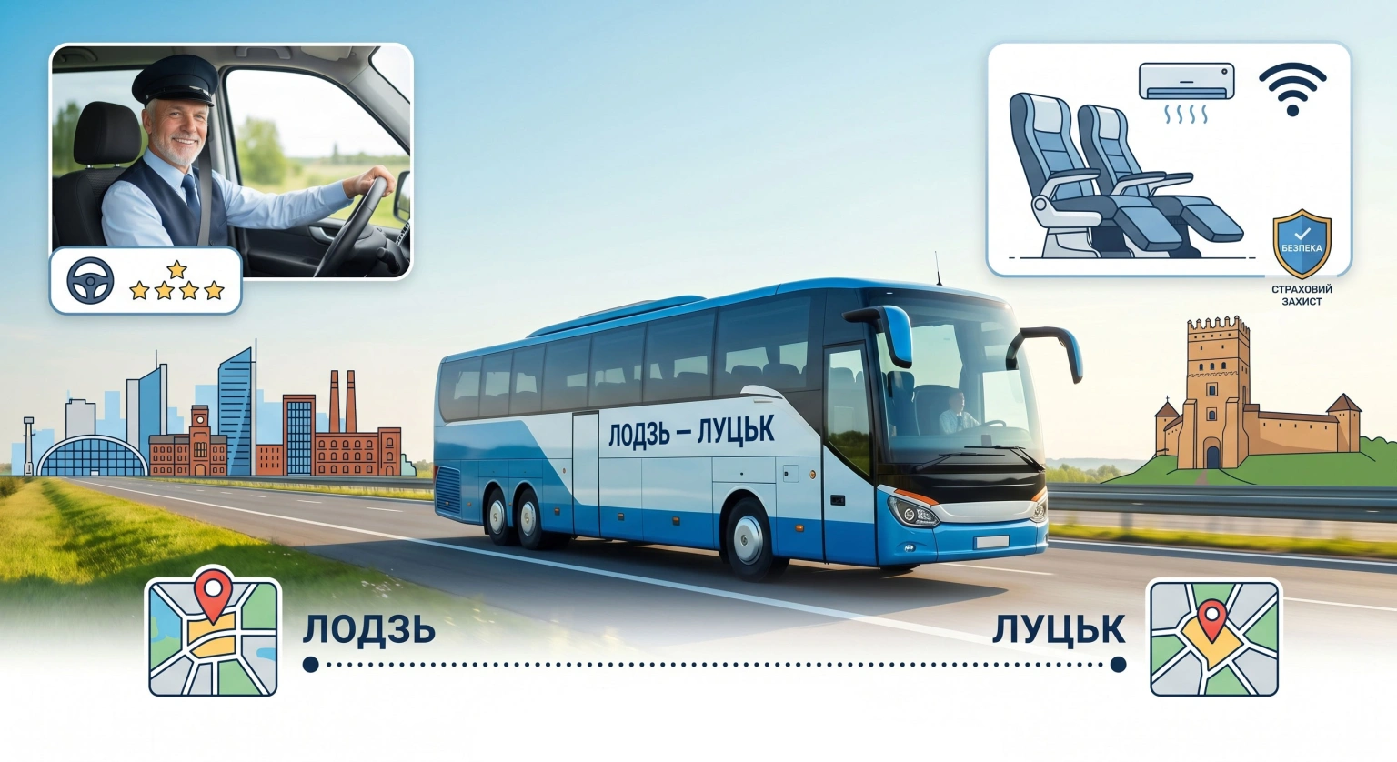 Комфортні поїздки з Лодзі до Луцька: переваги перевізника Contrabus